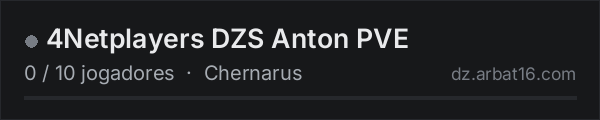 4Netplayers DZS Anton PVE na lista de servidores de DayZ da AR16