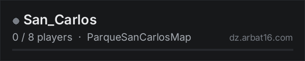 San_Carlos on the AR16 DayZ server list