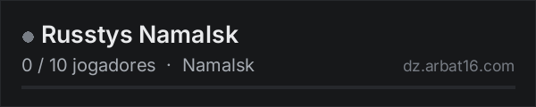 Russtys Namalsk na lista de servidores de DayZ da AR16