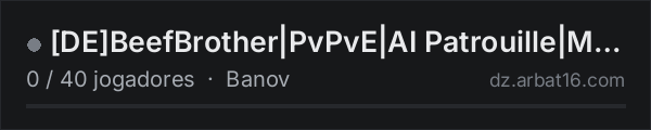 [DE]BeefBrother|PvPvE|AI Patrouille|Mods|Events|Cars+|Loot++ na lista de servidores de DayZ da AR16