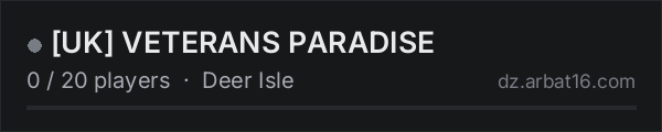 [UK] VETERANS PARADISE on the AR16 DayZ server list