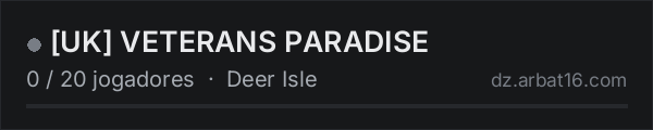 [UK] VETERANS PARADISE na lista de servidores de DayZ da AR16