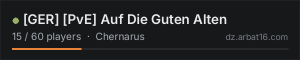 GER PvE Auf Die Guten Alten on the AR16 DayZ server list