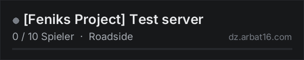 Feniks Project Test server in der DayZ-Serverliste von AR16