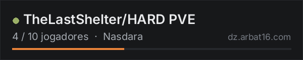 TheLastShelter/HARD PVE na lista de servidores de DayZ da AR16