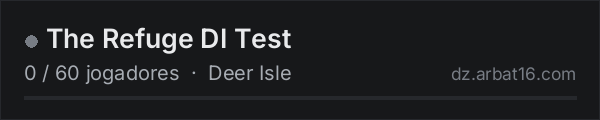 The Refuge DI Test na lista de servidores de DayZ da AR16