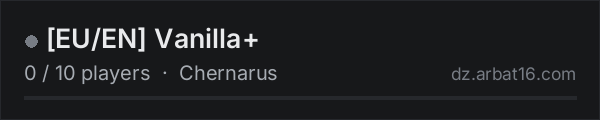 EU/EN Vanilla+ on the AR16 DayZ server list