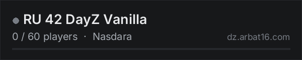 RU 42 DayZ Vanilla on the AR16 DayZ server list
