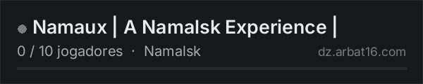 Namaux | A Namalsk Experience | na lista de servidores de DayZ da AR16