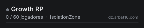Growth RP na lista de servidores de DayZ da AR16
