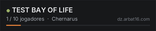 TEST BAY OF LIFE na lista de servidores de DayZ da AR16