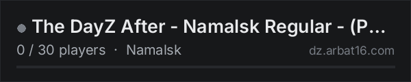 The DayZ After - Namalsk Regular - (PvE Only) Simply Vanilla on the AR16 DayZ server list