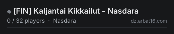 [FIN] Kaljantai Kikkailut - Nasdara on the AR16 DayZ server list