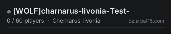 [WOLF]charnarus-livonia-Test- on the AR16 DayZ server list