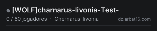 [WOLF]charnarus-livonia-Test- na lista de servidores de DayZ da AR16