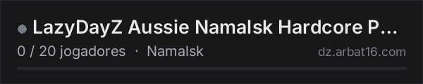 LazyDayZ Aussie Namalsk Hardcore PVE || Wiped 19 Oct || Terje na lista de servidores de DayZ da AR16