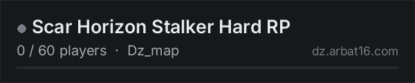 Scar Horizon Stalker Hard RP on the AR16 DayZ server list