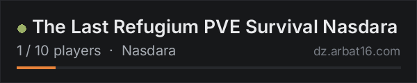 The Last Refugium PVE Survival Nasdara on the AR16 DayZ server list