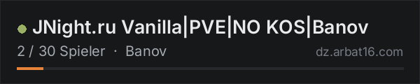 JNight.ru Vanilla|PVE|NO KOS|Banov in der DayZ-Serverliste von AR16
