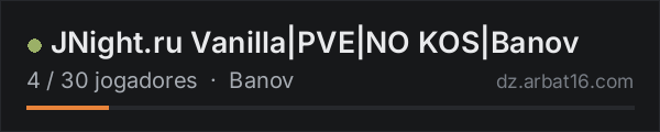 JNight.ru Vanilla|PVE|NO KOS|Banov na lista de servidores de DayZ da AR16
