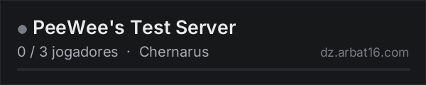 PeeWee's Test Server na lista de servidores de DayZ da AR16