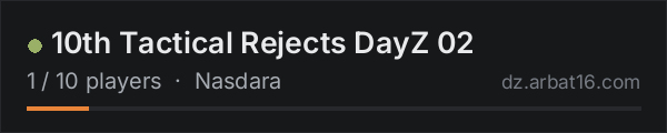 10yh Tactical Rejects DayZ 02 on the AR16 DayZ server list