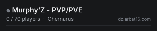 Murphy'Z - PVP/PVE on the AR16 DayZ server list