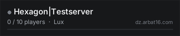 Hexagon|Testserver on the AR16 DayZ server list