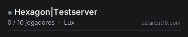 Hexagon|Testserver na lista de servidores de DayZ da AR16