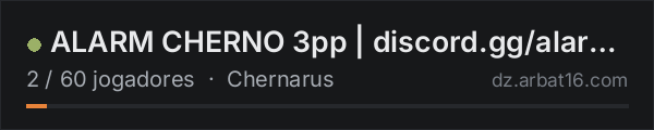 ALARM CHERNO 3pp | discord.gg/alarmdayz na lista de servidores de DayZ da AR16