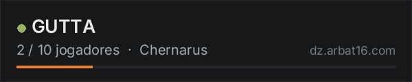 GUTTA na lista de servidores de DayZ da AR16