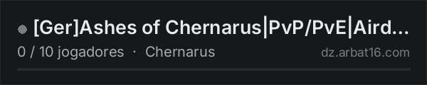 [Ger]Ashes of Chernarus|PvP/PvE|Airdrops|Animals+|Keycard|Raid| na lista de servidores de DayZ da AR16