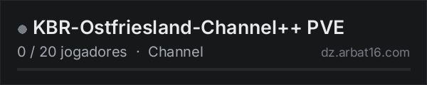 KBR-Ostfriesland-Channel++ PVE na lista de servidores de DayZ da AR16