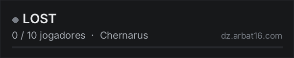 LOST na lista de servidores de DayZ da AR16