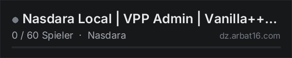 Nasdara Local | VPP Admin | Vanilla++ Map in der DayZ-Serverliste von AR16