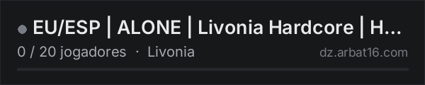 EU/ESP | ALONE | Livonia Hardcore | Horses • Dogs • Craftin na lista de servidores de DayZ da AR16