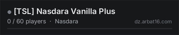 TSL Nasdara Vanilla Plus on the AR16 DayZ server list