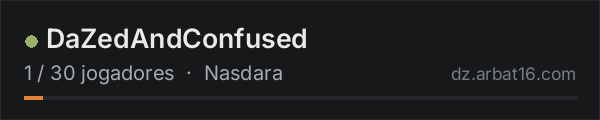 DaZedAndConfused na lista de servidores de DayZ da AR16