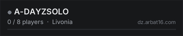 A-DAYZSOLO on the AR16 DayZ server list