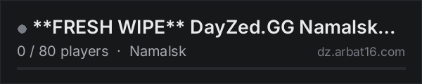 **FRESH WIPE** DayZed.GG Namalsk | Vanilla+ | Quests on the AR16 DayZ server list