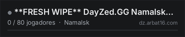 **FRESH WIPE** DayZed.GG Namalsk | Vanilla+ | Quests na lista de servidores de DayZ da AR16