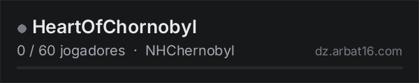 HeartOfChornobyl na lista de servidores de DayZ da AR16