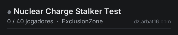 Nuclear Charge Stalker Test na lista de servidores de DayZ da AR16