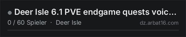 Deer Isle 6.1 PVE endgame quests voiced AI/NPCs bases vehicles in der DayZ-Serverliste von AR16