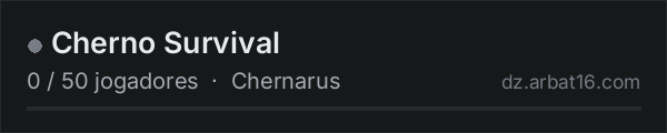 Cherno Survival na lista de servidores de DayZ da AR16