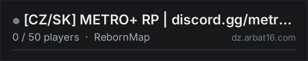 [CZ/SK] METRO+ RP | discord.gg/metroplus on the AR16 DayZ server list