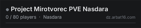 Project Mirotvorec PVE Nasdara on the AR16 DayZ server list