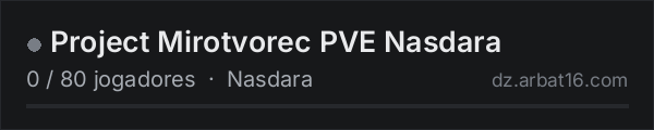 Project Mirotvorec PVE Nasdara na lista de servidores de DayZ da AR16