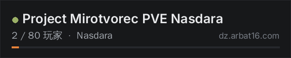 AR16 DayZ 服务器列表中的 Project Mirotvorec PVE Nasdara