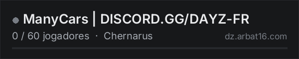 ManyCars | DISCORD.GG/DAYZ-FR na lista de servidores de DayZ da AR16